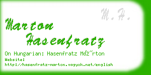 marton hasenfratz business card